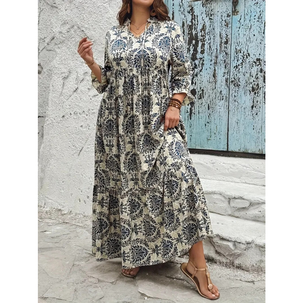 Osadía 3XL Black White Abstract Maxi Dress Sleeveless A-Line US 18 Polyester